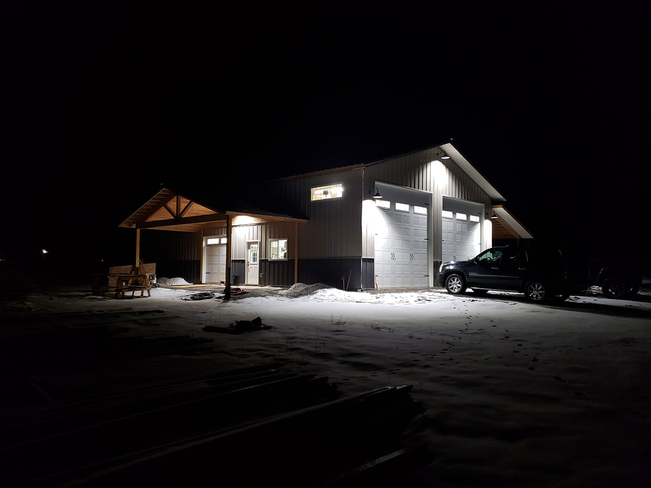 Finished custom post frame building by PNW Post Frame